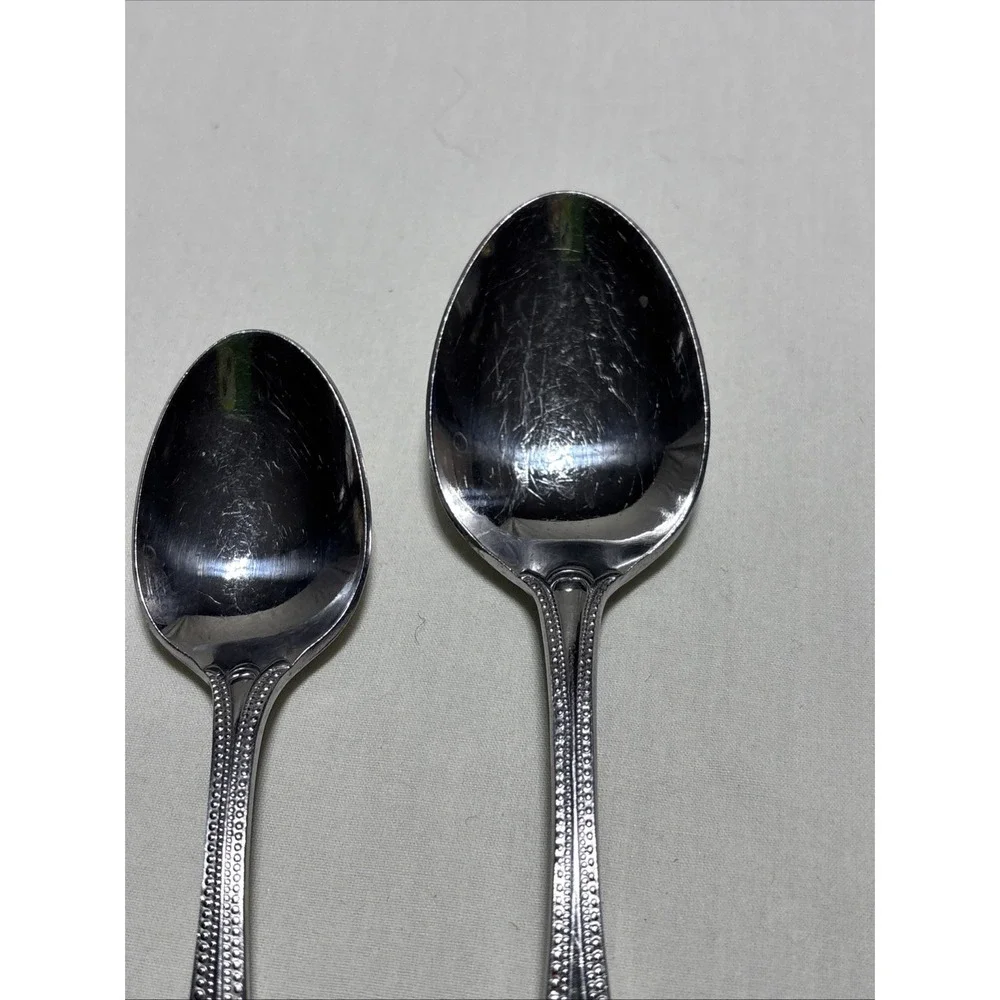 Leonard‎ Silver R Stainless Boston Bead Tsp &Tbsp